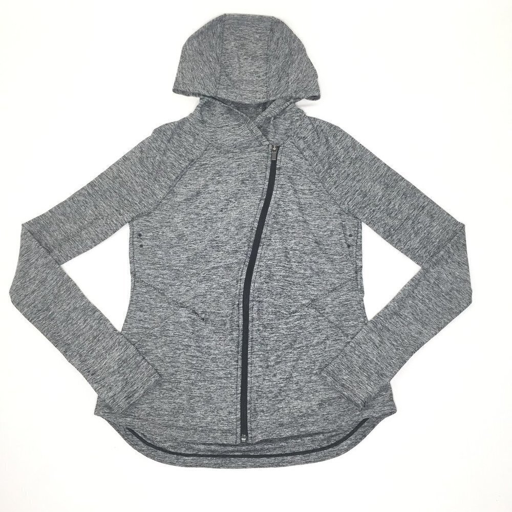 Athleta Heather Grey Zip Up Long Sleeve Hoodie XXS